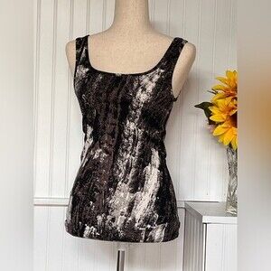 Brown & Black Printed Tank Top